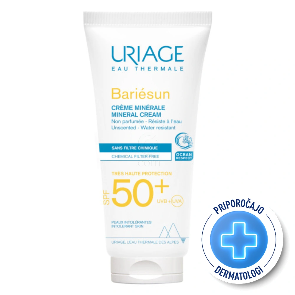 Uriage Bariesun, mineralna krema za zaščito pred soncem - ZF50 (100 ml)